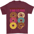 Check Out My 5 1/2 Pack Funny Donut Food Gym Mens T-Shirt 100% Cotton Maroon