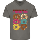 Check Out My 5 1/2 Pack Funny Donut Food Gym Mens V-Neck Cotton T-Shirt Charcoal