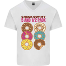 Check Out My 5 1/2 Pack Funny Donut Food Gym Mens V-Neck Cotton T-Shirt White