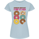 Check Out My 5 1/2 Pack Funny Donut Food Gym Womens Petite Cut T-Shirt Light Blue