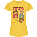 Check Out My 5 1/2 Pack Funny Donut Food Gym Womens Petite Cut T-Shirt Yellow
