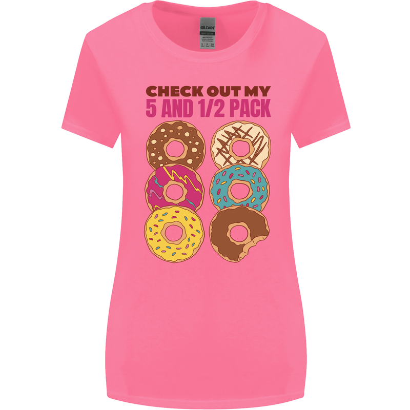 Check Out My 5 1/2 Pack Funny Donut Food Gym Womens Wider Cut T-Shirt Azalea