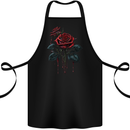 2 Roses Dripping With Blood Gothic Goth Cotton Apron 100% Organic Black