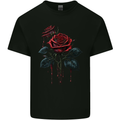 2 Roses Dripping With Blood Gothic Goth Kids T-Shirt Childrens Black