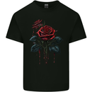 2 Roses Dripping With Blood Gothic Goth Kids T-Shirt Childrens Black