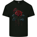 2 Roses Dripping With Blood Gothic Goth Mens Cotton T-Shirt Tee Top Black
