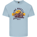 2 Wheels Adventure Biker Motorcycle Chopper Mens Cotton T-Shirt Tee Top Light Blue