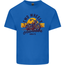 2 Wheels Adventure Biker Motorcycle Chopper Mens Cotton T-Shirt Tee Top Royal Blue