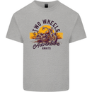 2 Wheels Adventure Biker Motorcycle Chopper Mens Cotton T-Shirt Tee Top Sports Grey