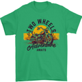 2 Wheels Adventure Biker Motorcycle Chopper Mens T-Shirt 100% Cotton Irish Green