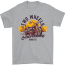2 Wheels Adventure Biker Motorcycle Chopper Mens T-Shirt 100% Cotton Sports Grey
