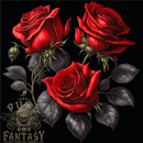 3 Red Roses Gothic Goth Mens T-Shirt 100% Cotton