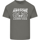 30th Birthday 30 Year Old This Is What Mens Cotton T-Shirt Tee Top Charcoal