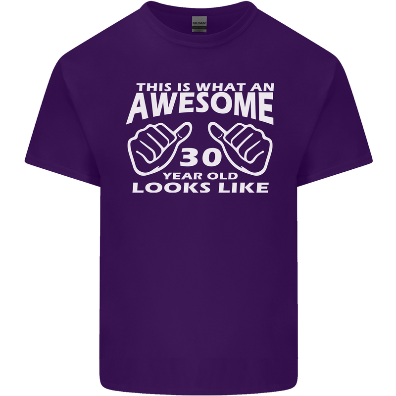 30th Birthday 30 Year Old This Is What Mens Cotton T-Shirt Tee Top Purple