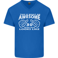 30th Birthday 30 Year Old This Is What Mens V-Neck Cotton T-Shirt Royal Blue