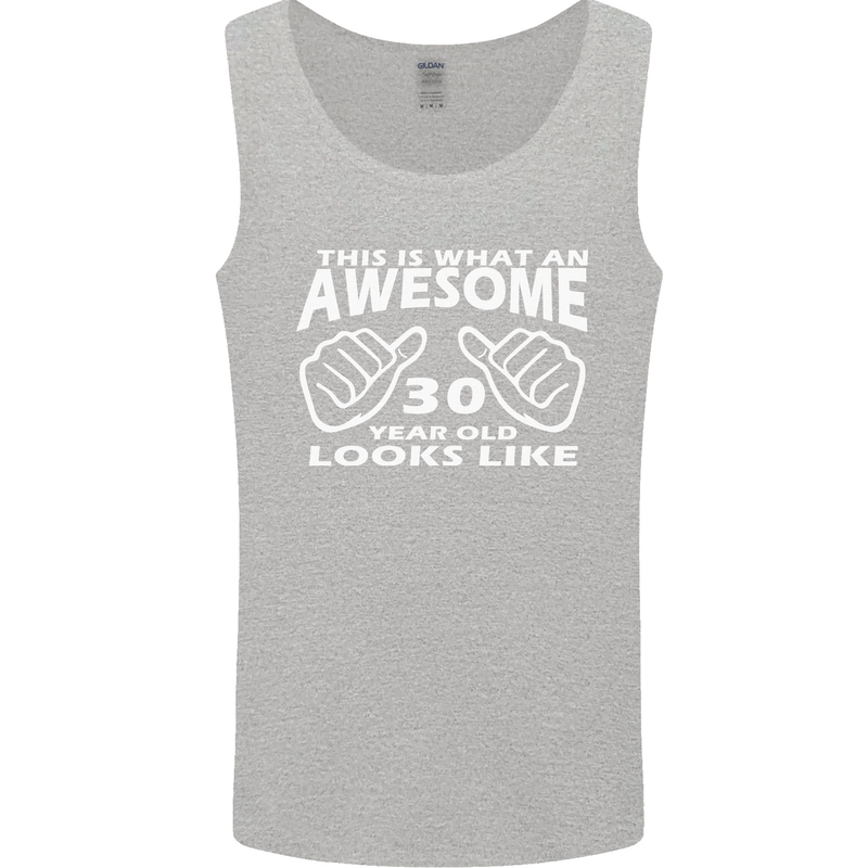 30th Birthday 30 Year Old This Is What Mens Vest Tank Top Sports Grey