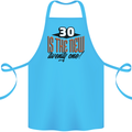 30th Birthday 30 is the New 21 Funny Cotton Apron 100% Organic Turquoise