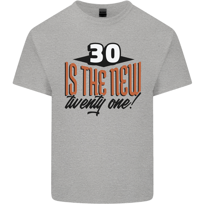 30th Birthday 30 is the New 21 Funny Kids T-Shirt Childrens Sports Grey