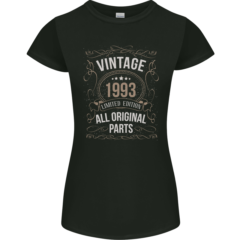 30th Birthday Limited Edition 1993 Womens Petite Cut T-Shirt Black