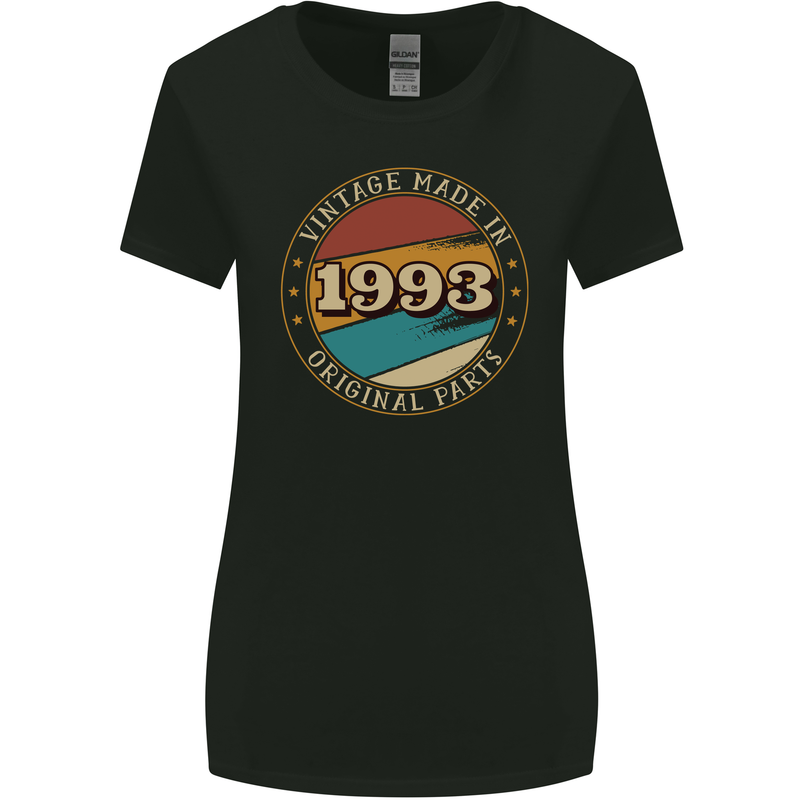 30th Birthday  Vintage Made In 1993 Womens Wider Cut T-Shirt Black