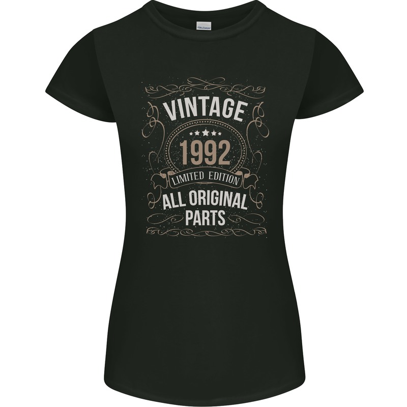 31st Birthday Limited Edition 1992 Womens Petite Cut T-Shirt Black