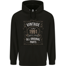 32nd Birthday Limited Edition 1991 Mens 80% Cotton Hoodie Black