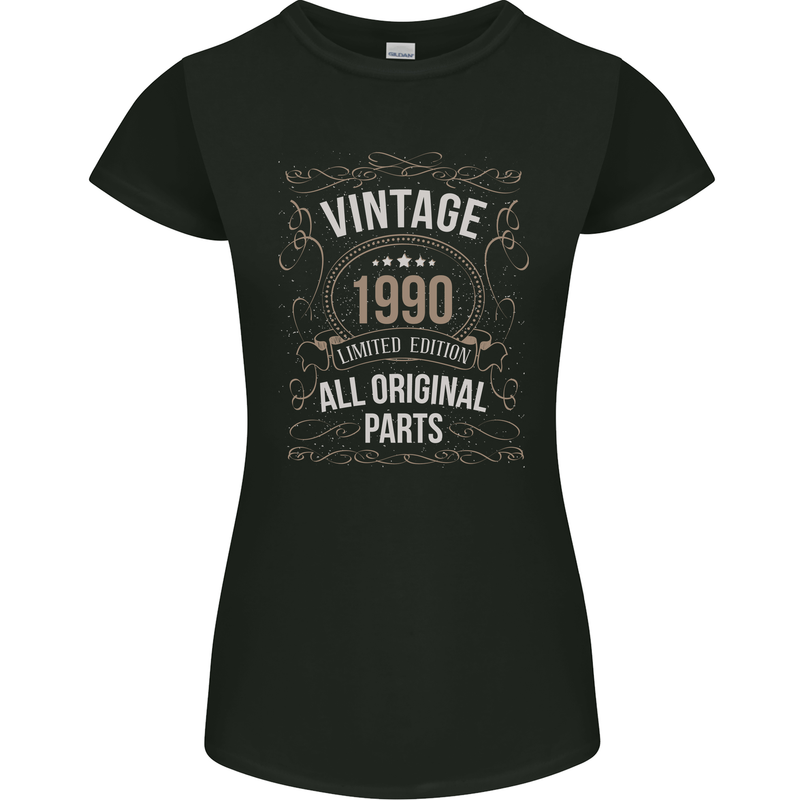 33rd Birthday Limited Edition 1990 Womens Petite Cut T-Shirt Black