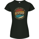 33rd Birthday  Vintage Made In 1990 Womens Petite Cut T-Shirt Black
