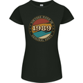 34th Birthday  Vintage Made In 1989 Womens Petite Cut T-Shirt Black