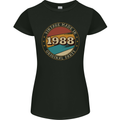 35th Birthday  Vintage Made In 1988 Womens Petite Cut T-Shirt Black