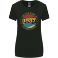 36th Birthday  Vintage Made In 1987 Womens Wider Cut T-Shirt Black