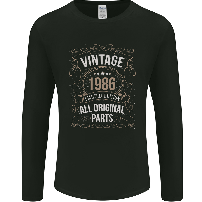 37th Birthday Limited Edition 1986 Mens Long Sleeve T-Shirt Black