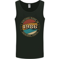 37th Birthday  Vintage Made In 1986 Mens Vest Tank Top Black