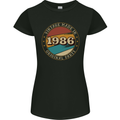 37th Birthday  Vintage Made In 1986 Womens Petite Cut T-Shirt Black
