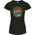 38th Birthday  Vintage Made In 1985 Womens Petite Cut T-Shirt Black