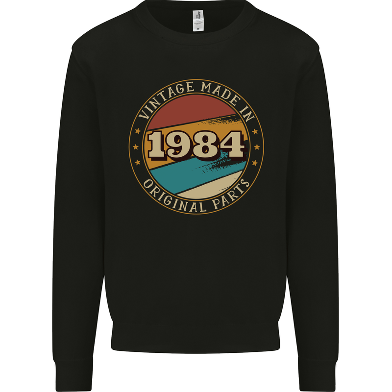 39th Birthday  Vintage Made In 1984 Mens Sweatshirt Jumper Black