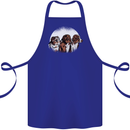 3 Australian Shepherds Dogs Sheepdogs Cotton Apron 100% Organic Royal Blue