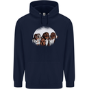 3 Australian Shepherds Dogs Sheepdogs Mens 80% Cotton Hoodie Navy Blue
