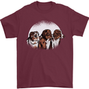 3 Australian Shepherds Dogs Sheepdogs Mens T-Shirt 100% Cotton Maroon
