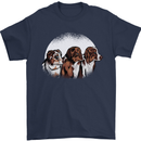 3 Australian Shepherds Dogs Sheepdogs Mens T-Shirt 100% Cotton Navy Blue