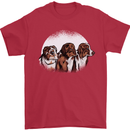 3 Australian Shepherds Dogs Sheepdogs Mens T-Shirt 100% Cotton Red