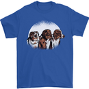 3 Australian Shepherds Dogs Sheepdogs Mens T-Shirt 100% Cotton Royal Blue