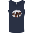 3 Australian Shepherds Dogs Sheepdogs Mens Vest Tank Top Navy Blue