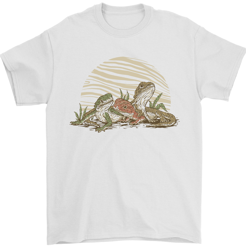 3 Bearded Dragons Mens T-Shirt 100% Cotton White