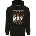 3 Christmas Gnomes Wearing Pajamas Xmas Childrens Kids Hoodie Black
