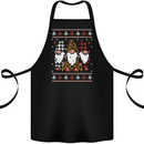 3 Christmas Gnomes Wearing Pajamas Xmas Cotton Apron 100% Organic Black