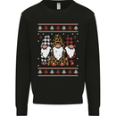 3 Christmas Gnomes Wearing Pajamas Xmas Kids Sweatshirt Jumper Black