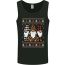 3 Christmas Gnomes Wearing Pajamas Xmas Mens Vest Tank Top Black