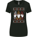 3 Christmas Gnomes Wearing Pajamas Xmas Womens Wider Cut T-Shirt Black