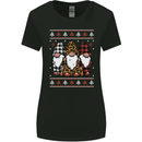 3 Christmas Gnomes Wearing Pajamas Xmas Womens Wider Cut T-Shirt Black